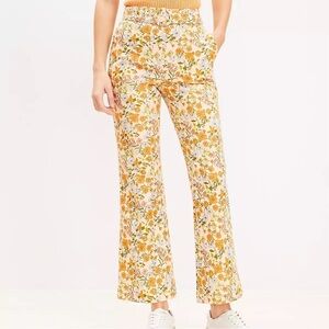 Loft floral kick crop pants